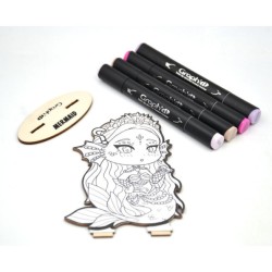 Set de coloriage figurine Sirène Graph'It Chibi