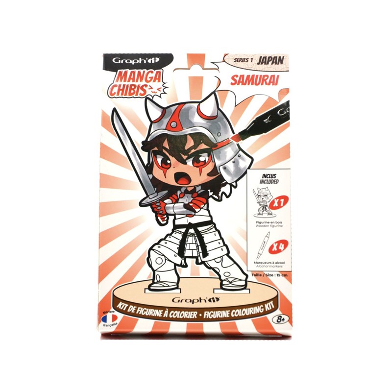 Set de coloriage figurine Samuraï Graph'It Chibi
