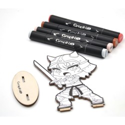 Set de coloriage figurine Samuraï Graph'It Chibi