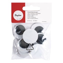 Yeux mobiles adhésifs ø30mm x10pcs