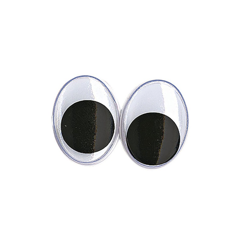 Yeux mobiles adhésifs ovales ø15mm x10pcs