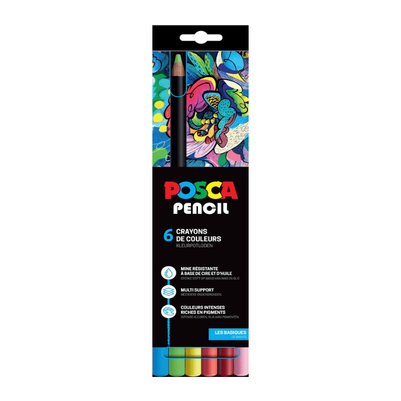 Set de crayons de couleur cire & huile Posca