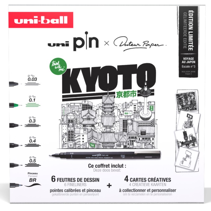 Coffret cartes créatives Kyoto Uni Pin