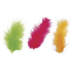 Plumes de couleur duvetées 10/15cm, sachet de 15 plumes
