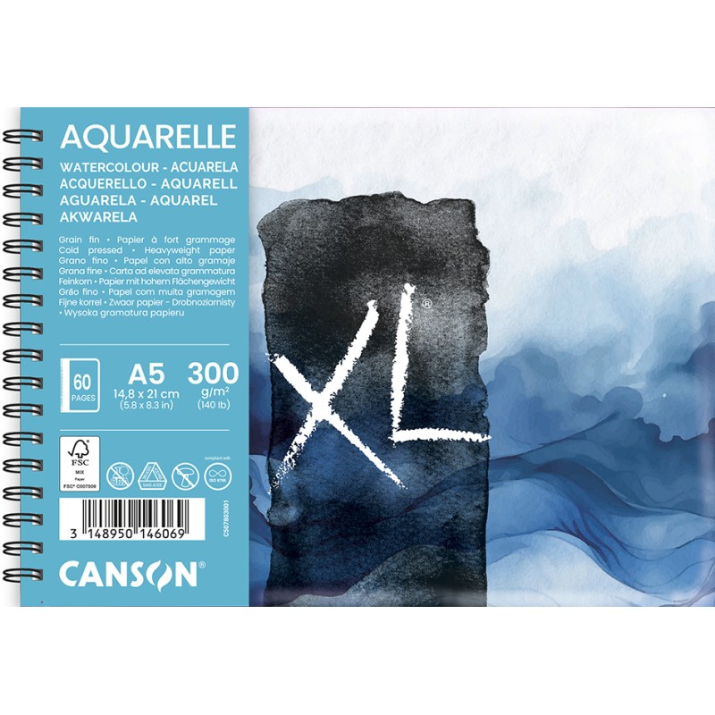 Carnet spiralé Montval aquarelle 300 g/m², 30 fls A5 (14.8x21 cm)