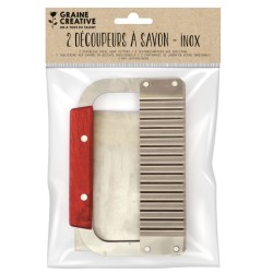 Set de trancheurs à savon en inox : lisse et cannelé