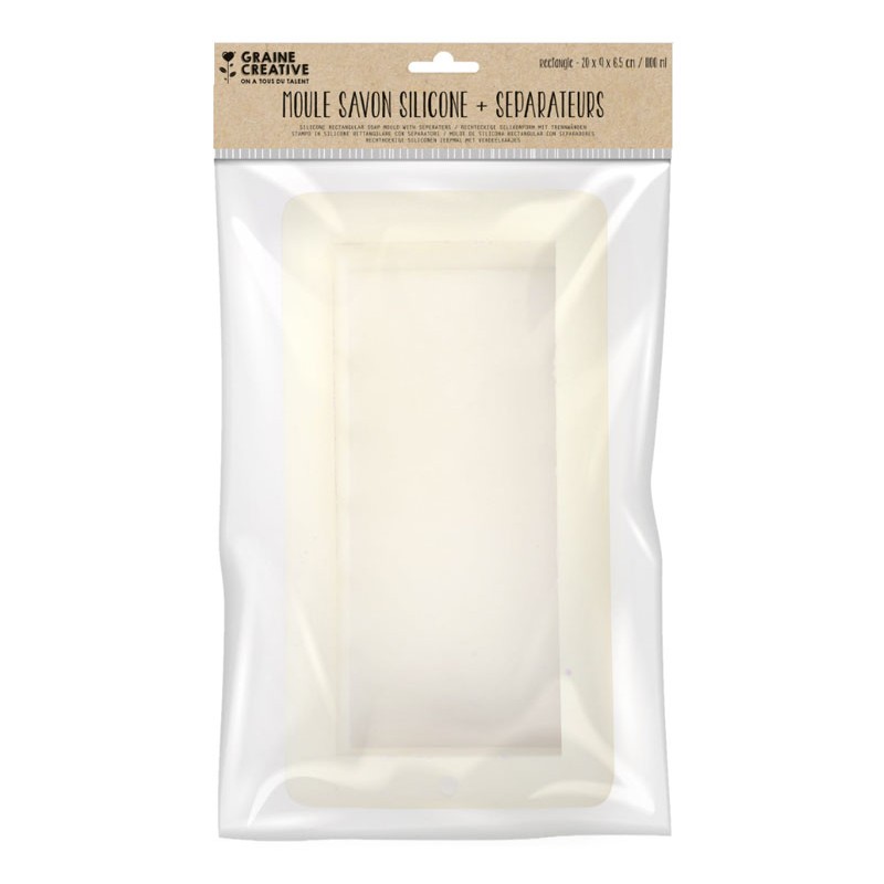 Moule à savon en silicone rectangulaire avec séparateurs