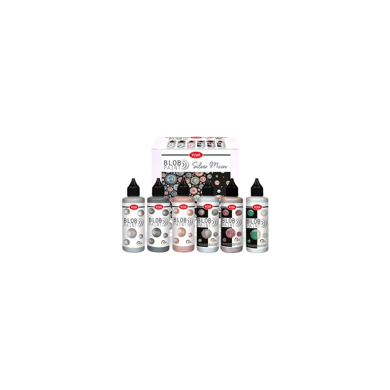Set de peinture Blob Paint métallisée 6x 90 ml - Viva Décor