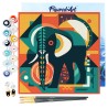 Peinture par numéros Éléphant Art Déco sur châssis 20x20 cm