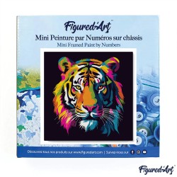 Peinture par numéros 20x20 cm sur châssis Tigre Abstrait Pop Art