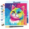 Peinture par numéros 20x20 cm sur châssis Chat Abstrait Pop Art
