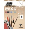 Bloc multi-technique Paint On Mix 6, assortiment 6 couleurs x 4 fls