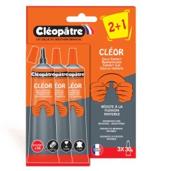 Lot de 3 tubes de colle contact multi-matériaux Cléor 33 g