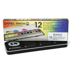 Boite en métal d'aquarelle extra-fine Daniel Smith en demi-godets
