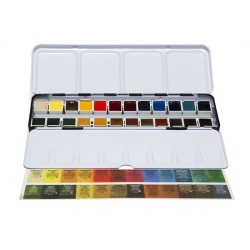 Boite en métal d'aquarelle extra-fine Daniel Smith en demi-godets