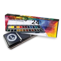 Boite en métal d'aquarelle extra-fine Daniel Smith en demi-godets
