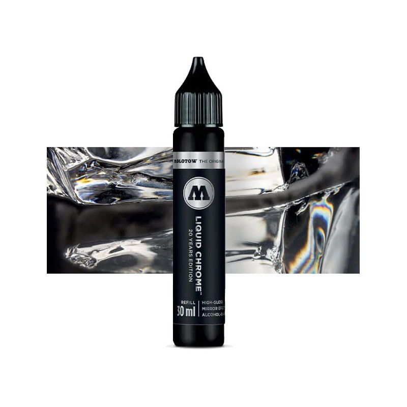 Recharge Liquid Chrome Mirror Effect Molotow, flacon de 30 ml