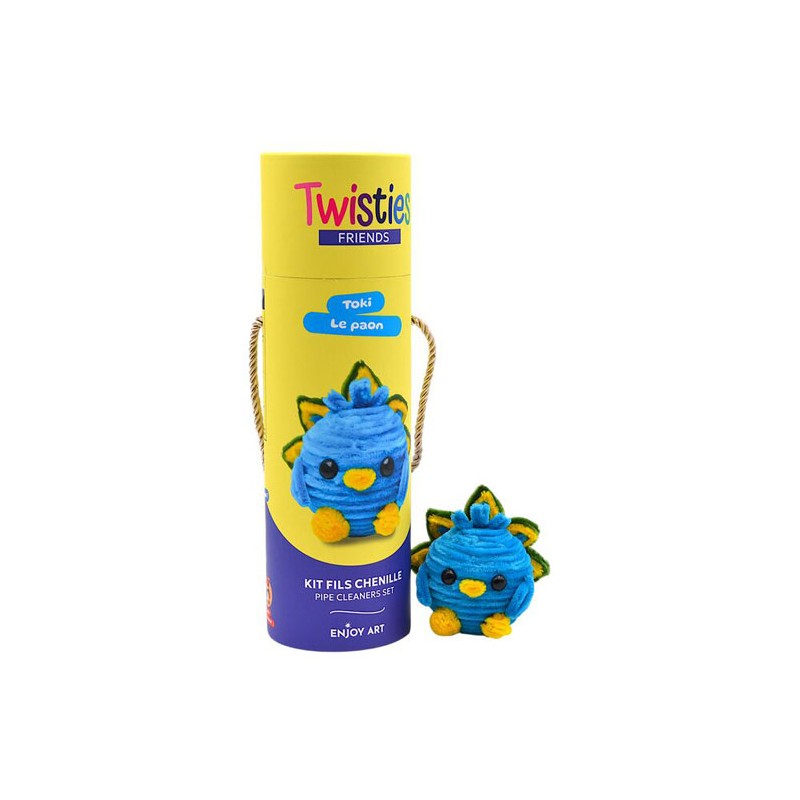 Kit créatif Fils chenille - Twisties Friends, Toki le paon