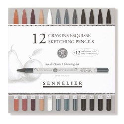 Boite carton de 12 crayons esquisse Sennelier