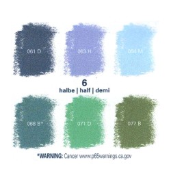 Set 6 demi-pastels Schmincke - Bleus calmes et vert frais