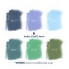 Set 6 demi-pastels Schmincke - Bleus calmes et vert frais
