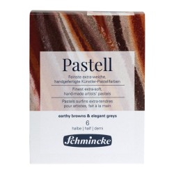 Set 6 demi-pastels Schmincke - Bruns naturels et gris élégants