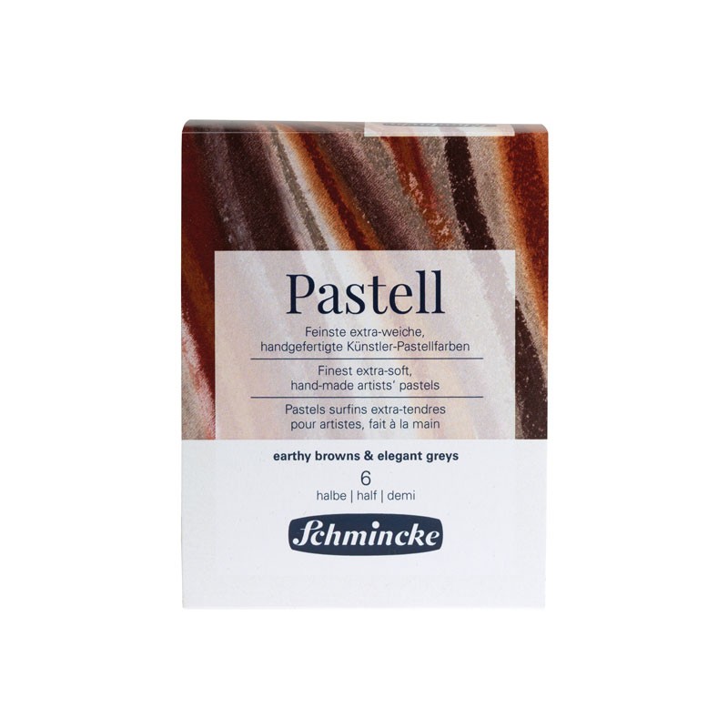 Set 6 demi-pastels Schmincke - Bruns naturels et gris élégants