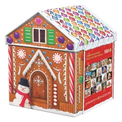 Boîte en métal avec puzzle de 550 pcs - Maison de pain d'épice