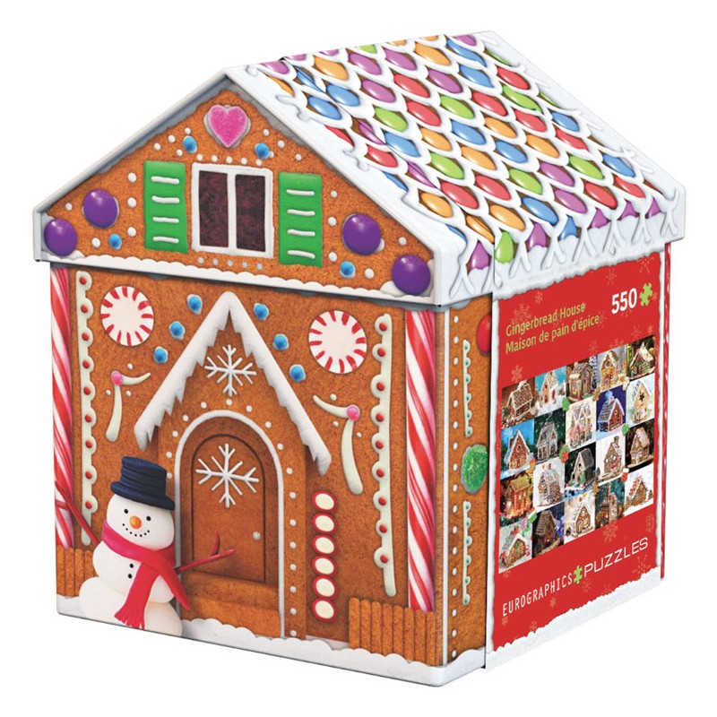Boîte en métal avec puzzle de 550 pcs - Maison de pain d'épice