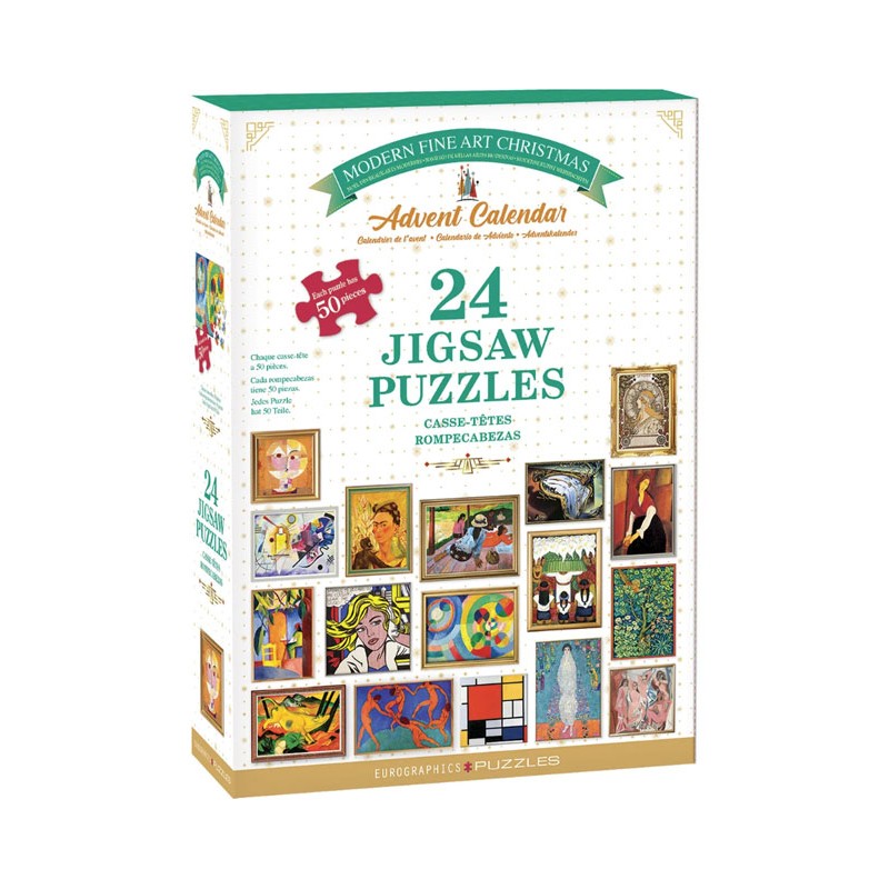 Calendrier de l'Avent Eurographics, 24 puzzles de 50pcs - Art moderne