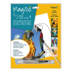 Coloriage à l'eau MagiDô x4pcs - Thème Tropical