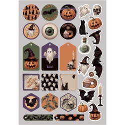 Bloc papier à motifs Halloween 160 g/m², 20 fls A4 assortis