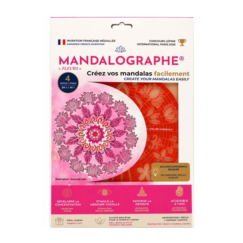 Gabarit pour mandalas Mandalographe - Fleurs
