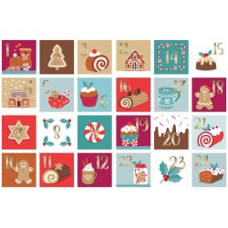 Stickers carrés 1 à 24 - Nöel à croquer