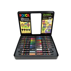 Mallette Posca Kawaii, 20 marqueurs assortis