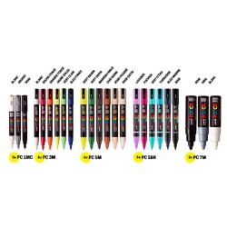 Mallette Posca de 24 marqueurs assortis - Nouvelles couleurs