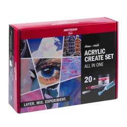 Set "Tout en Un "acrylique Amsterdam de 20 pcs