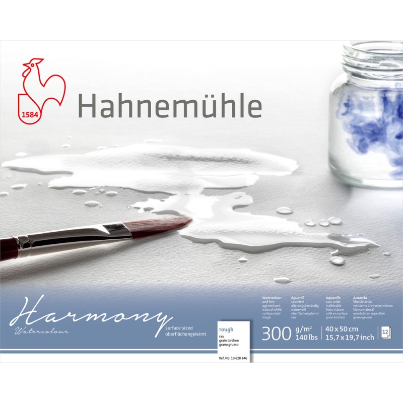 Blocs aquarelle Harmony 300g/m², 12 fls collées 4 côté