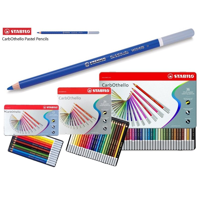 Magenta STABILO CarbOthello Lot de 12 crayons fusains pastels 1400/335 Crayon de couleur