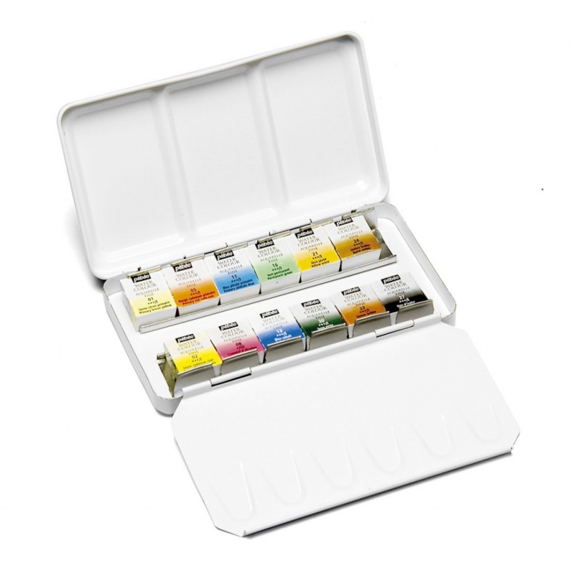 Boîte métal aquarelle fine 12 1/2 godets