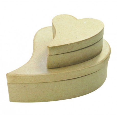Set de 2 boîtes sexy coeur en papier mâché