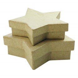 Set de 2 boîtes étoiles en papier mâché