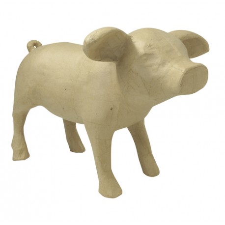 Bébé cochon en papier mâché