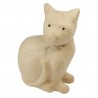 Chat assis en papier maché - 21x11x25cm