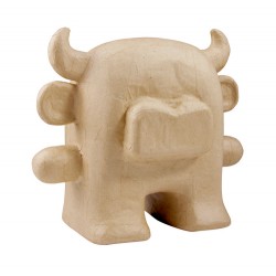 Taureau en papier maché - 12x26x22cm