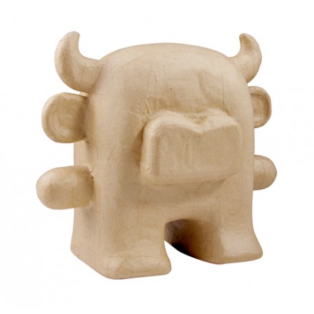 Taureau en papier maché - 12x26x22cm