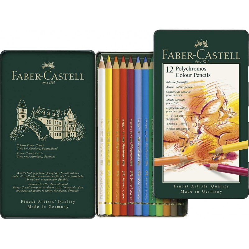 Boîte crayons de couleur Polyschromos FaberCastell en coffret métal