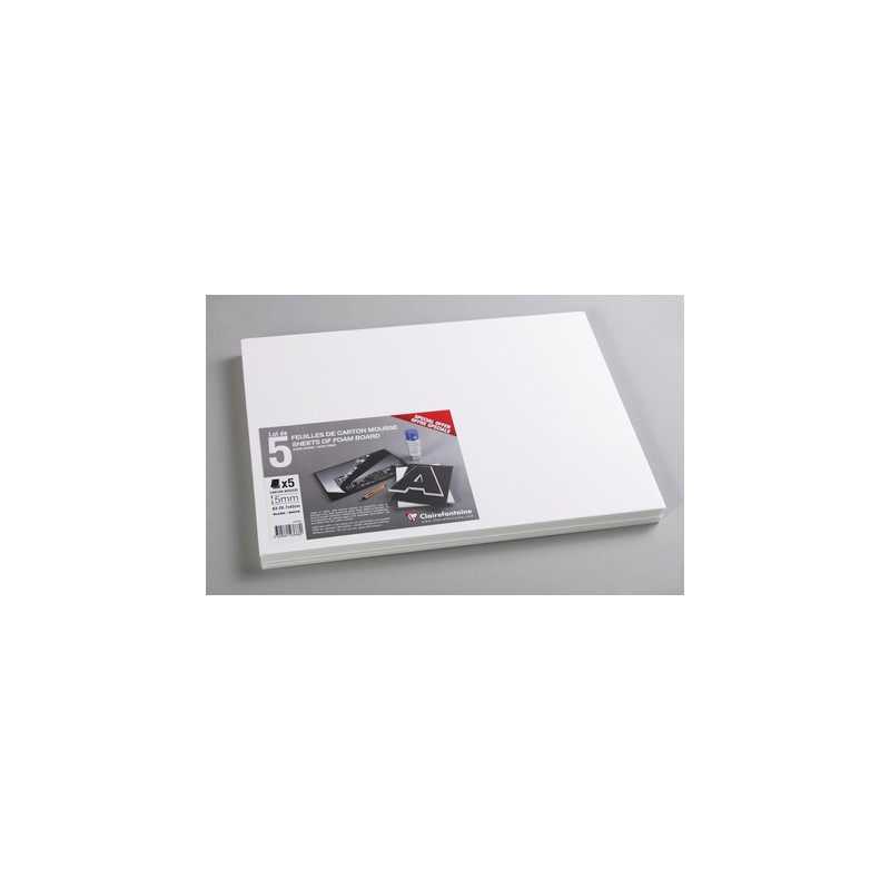 Carton plume blanc - Épaisseur 5 mm - Carton Plume et Polystyrène - 10  Doigts