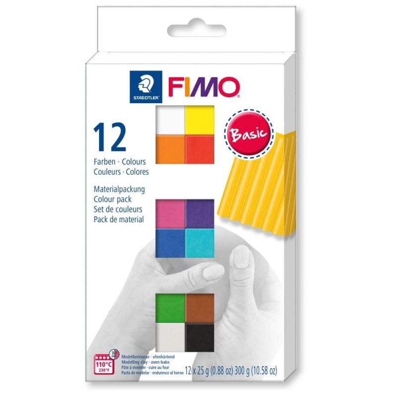 Coffrets demi-pains pâte Fimo Soft 25g - Couleurs Basic