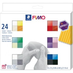 Coffrets demi-pains pâte Fimo Soft 25g - Couleurs à effets